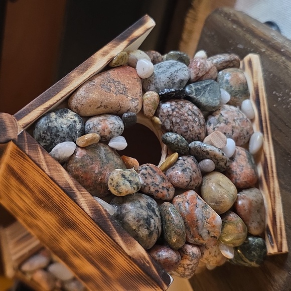 Stone Decorated Handmade Birdhouse - Picture 7 of 9